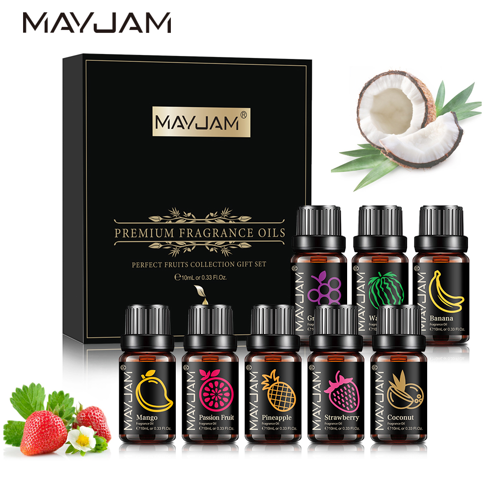 Essential Oil Diffuser Humidifier Combo - MAYJAM-Juego de aceites aromáticos, 8 Uds.,