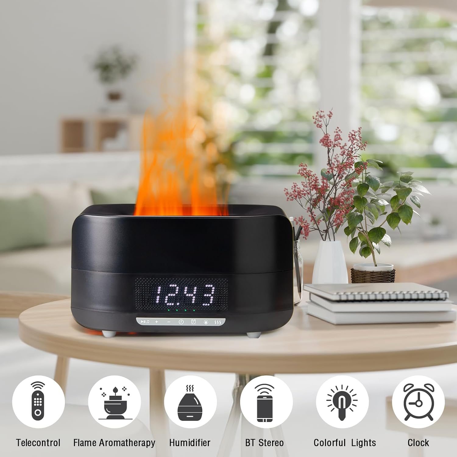 Aroma Diffuser Bluetooth Led - Difusor de aceites esenciales con aroma,