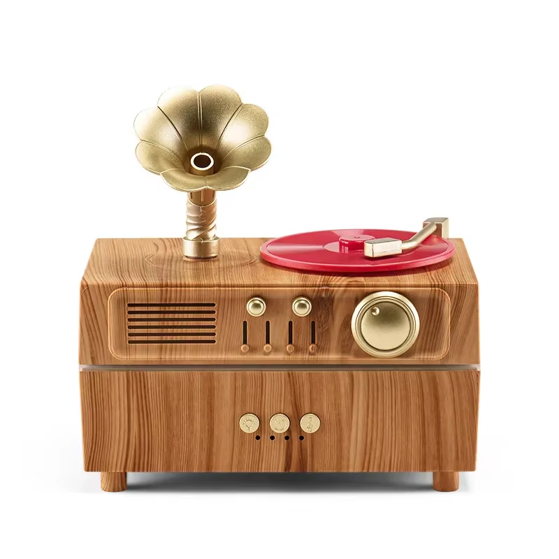 Aroma Diffuser Bluetooth Led - Difusor de Aroma de gramófono Vintage,