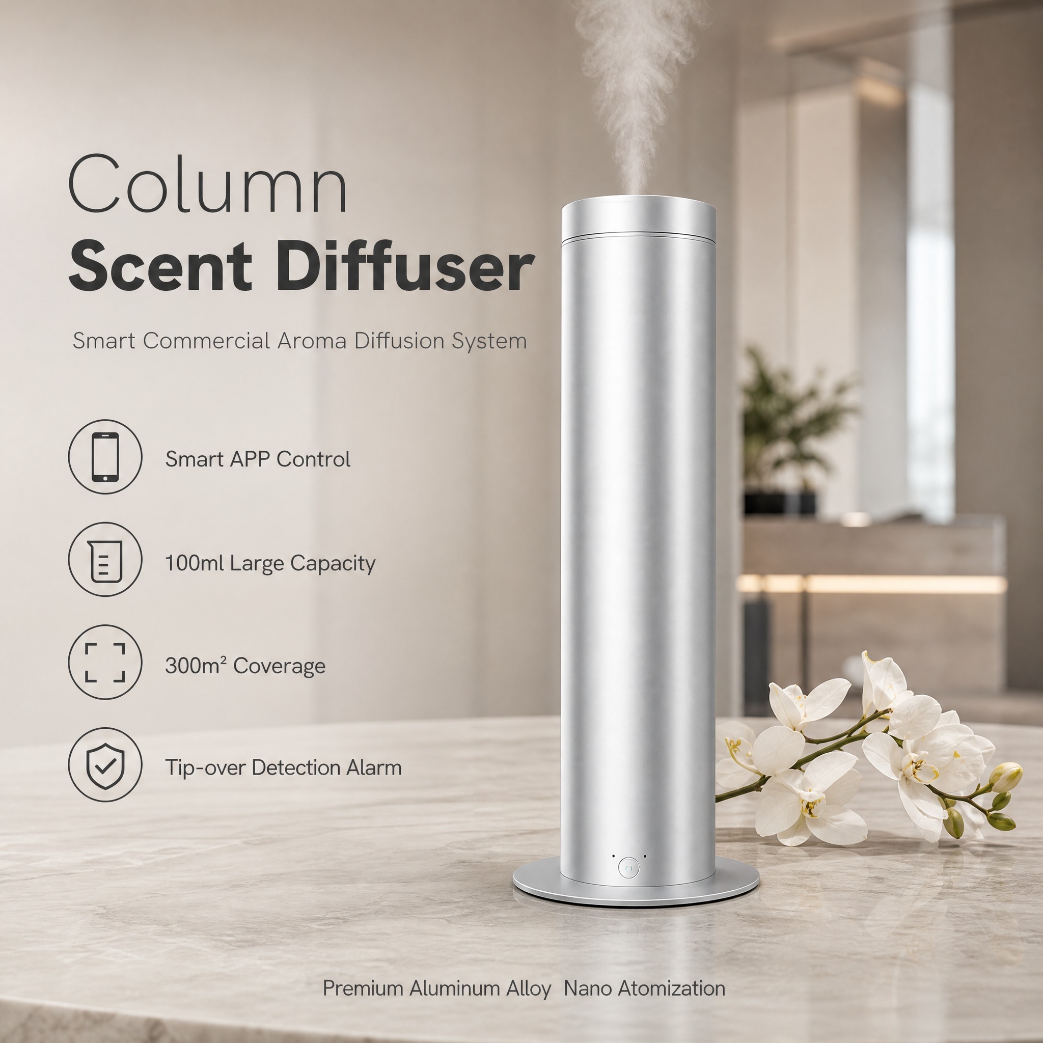 Cold Air Diffuser Nebulizer - Difusor de Aroma Comercial de Columna