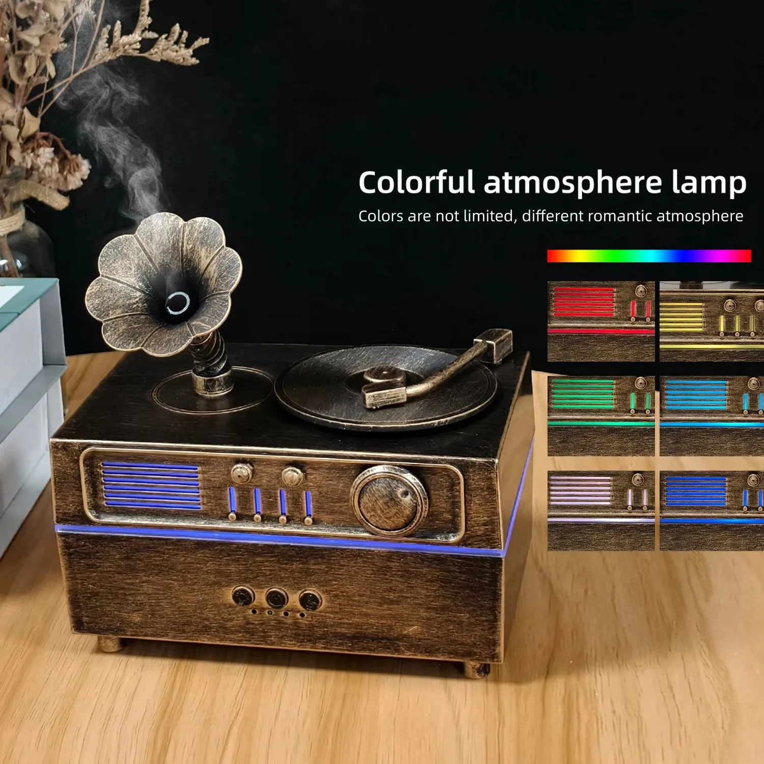 Difusor de Aroma de gramófono  - Aroma Diffuser Bluetooth Led reseña y precio