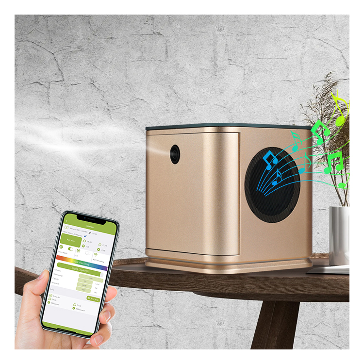 Aparatos de calidad del aire d - Aroma Diffuser Bluetooth Led reseña y precio