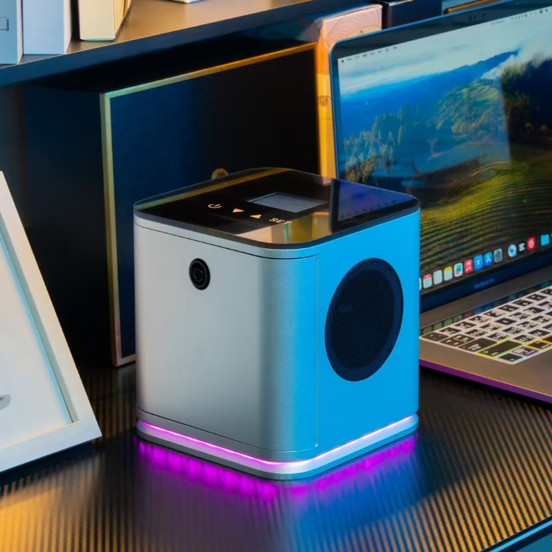 Aparatos de calidad del aire d - Aroma Diffuser Bluetooth Led reseña y precio