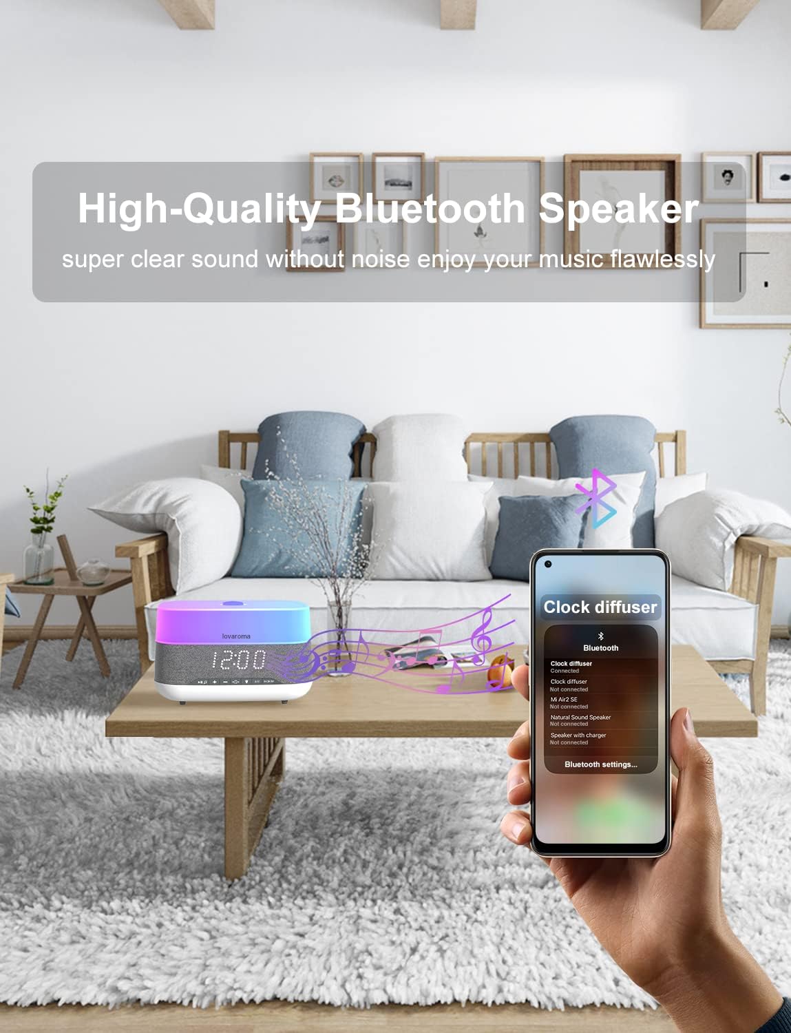 Difusor de Aceites Esenciales  - Aroma Diffuser Bluetooth Led reseña y precio