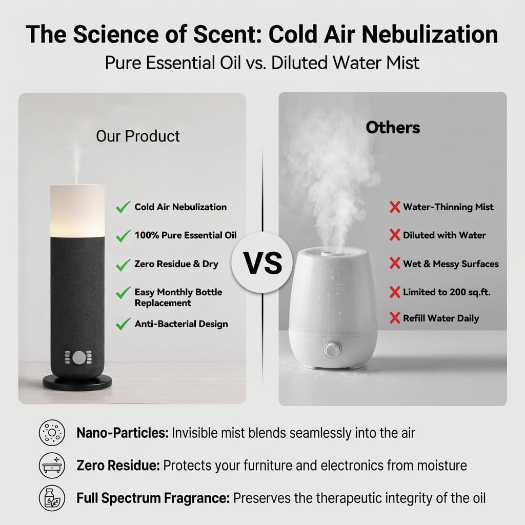 Difusor de Aromas NAMSTE de 12 - Cold Air Diffuser Nebulizer reseña y precio